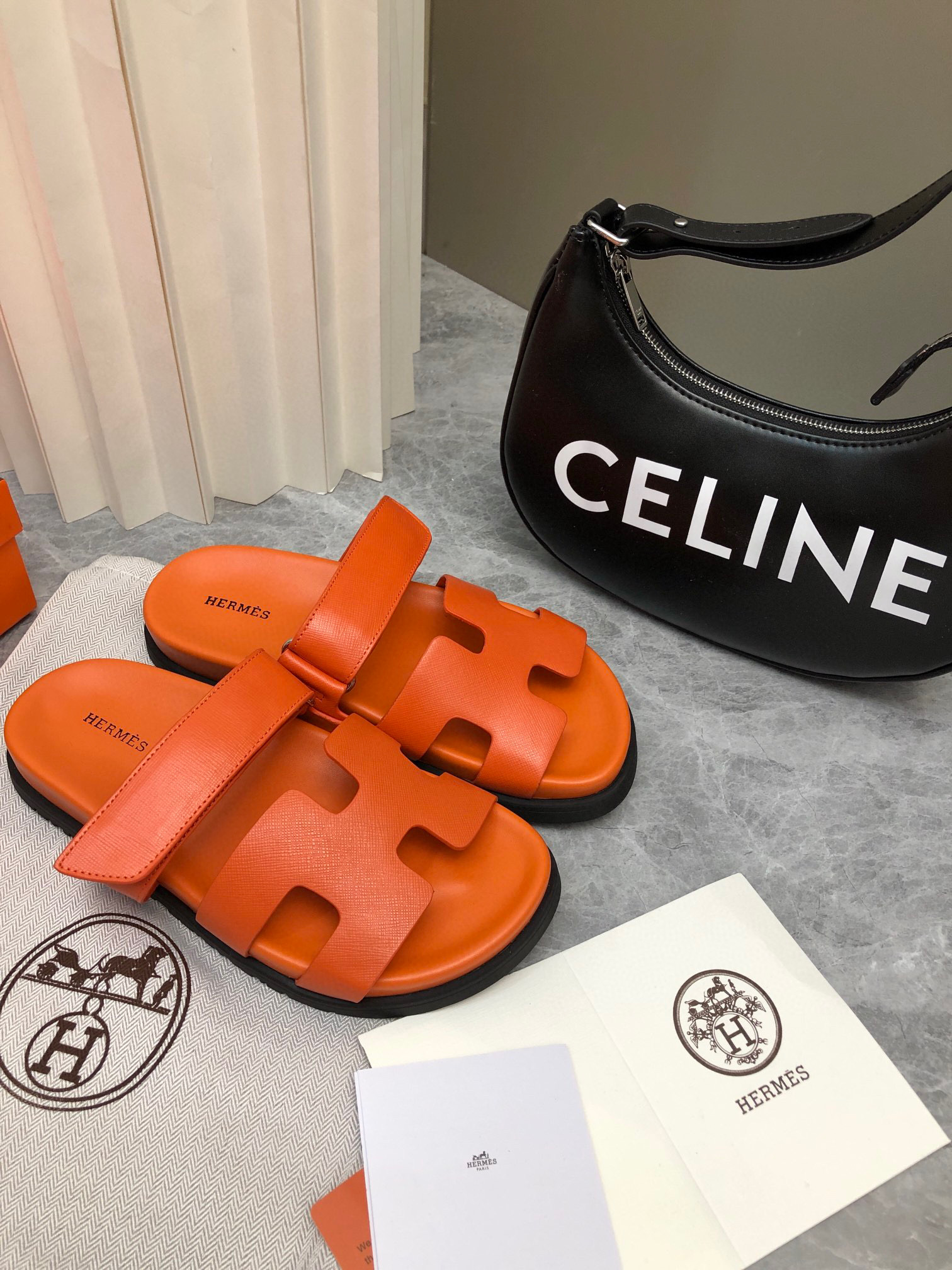 Hermes White Chypre Sandals 35.5 – THE CLOSET